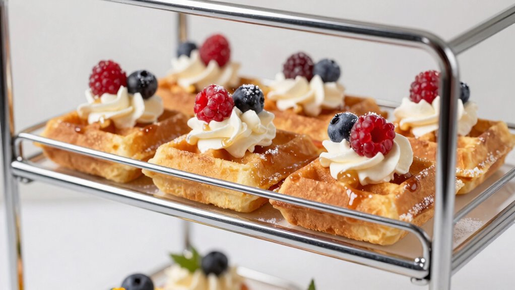 elegant waffle dessert display