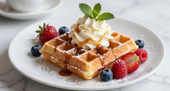 elegant waffle dessert presentation
