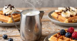enhancing waffles with froth