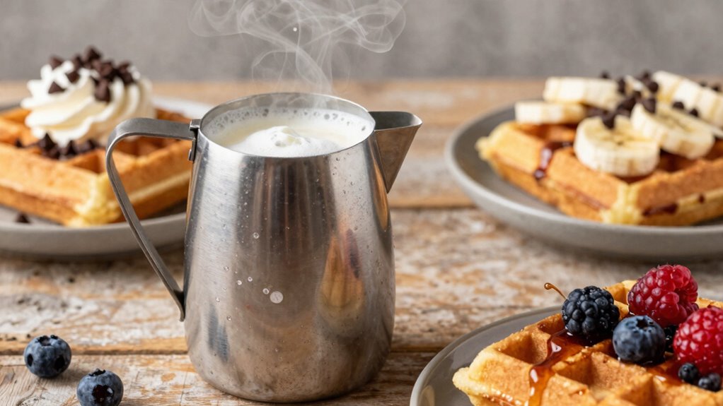 enhancing waffles with froth