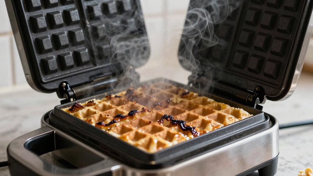 excess smoke from waffle maker