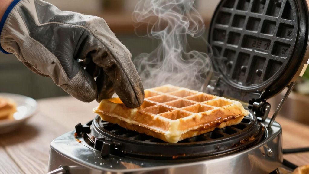 hot waffle iron safety