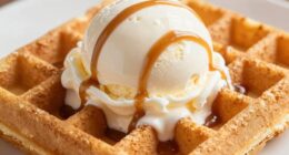 ice cream enhances waffle texture