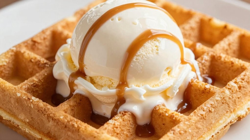 ice cream enhances waffle texture