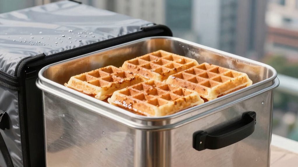 insulated carriers preserve waffle freshness