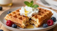 light fluffy greek yogurt waffles