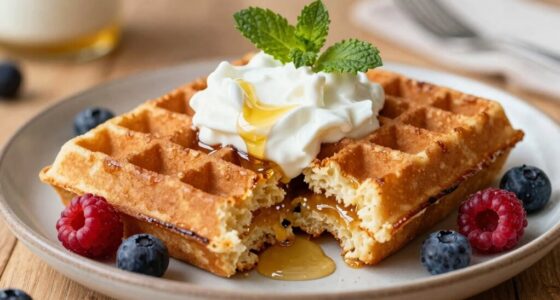 light fluffy greek yogurt waffles