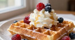 light satisfying brunch waffles
