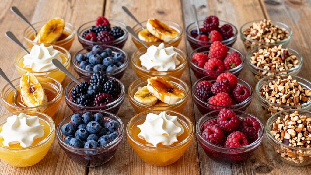 neat balanced topping presentation