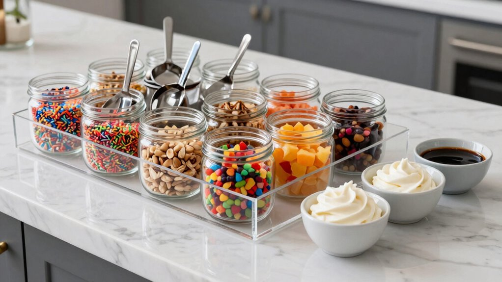 organized clean topping station