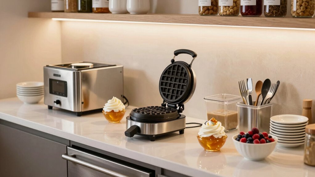 organized spacious waffle setup