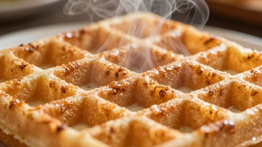 steam creates waffle texture