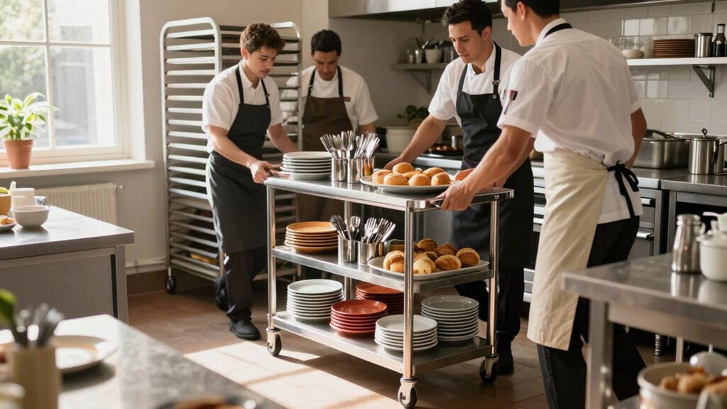 utility carts facilitate brunch