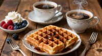 waffles enhanced by coffee