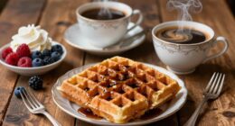 waffles enhanced by coffee