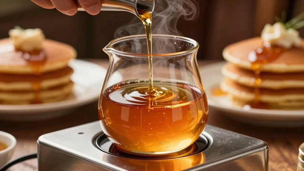 warm syrup enhances breakfast experience
