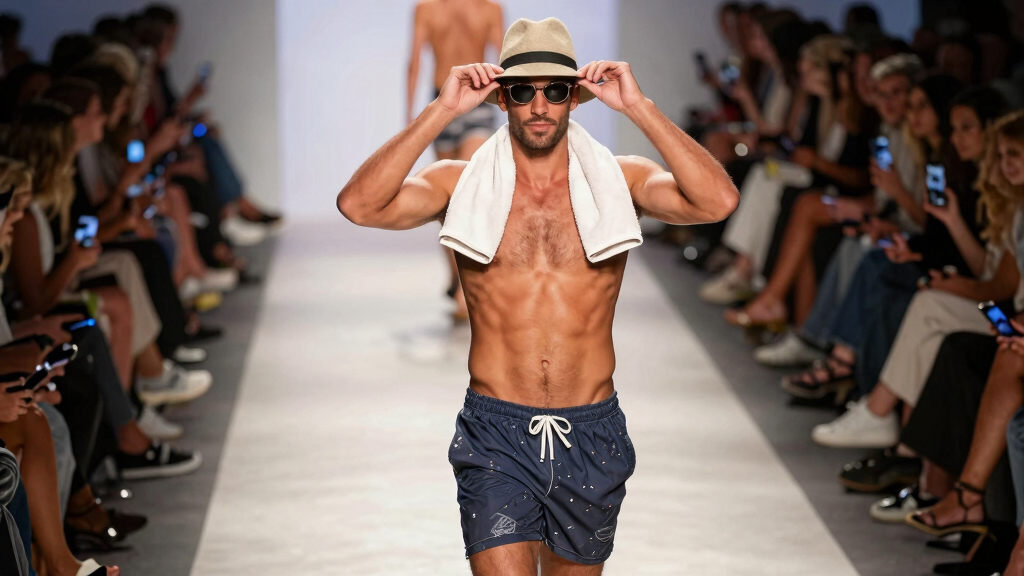 Man accidentally walks runway at Australia Fashion Week while heading for a swim