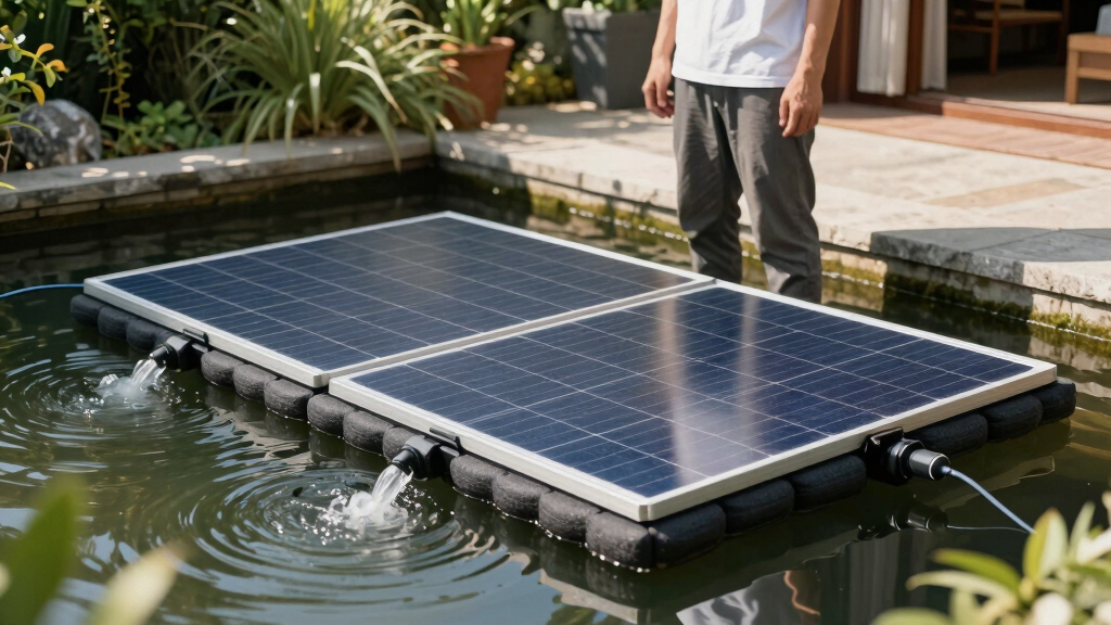 Floating Solar PV on Foam with Air Bubblers