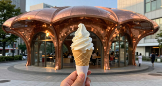 sculptural copper canopy tops micro-landmark community hub in tokyo by nikken sekkei