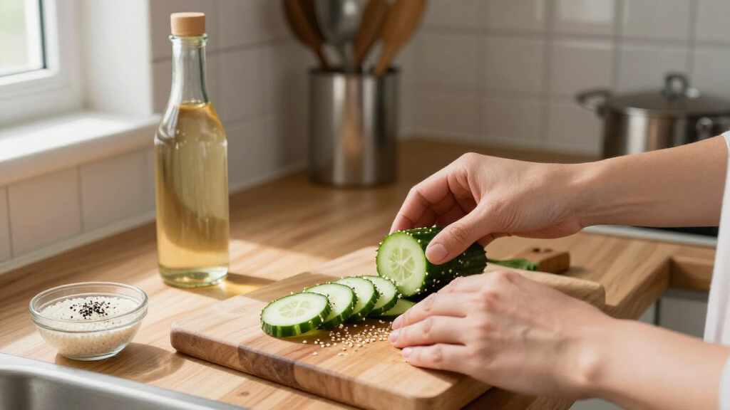 Cucumber Salad With Sesame And Rice Vinegar
